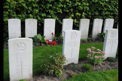 Among the comrades, Ypres town cemetry